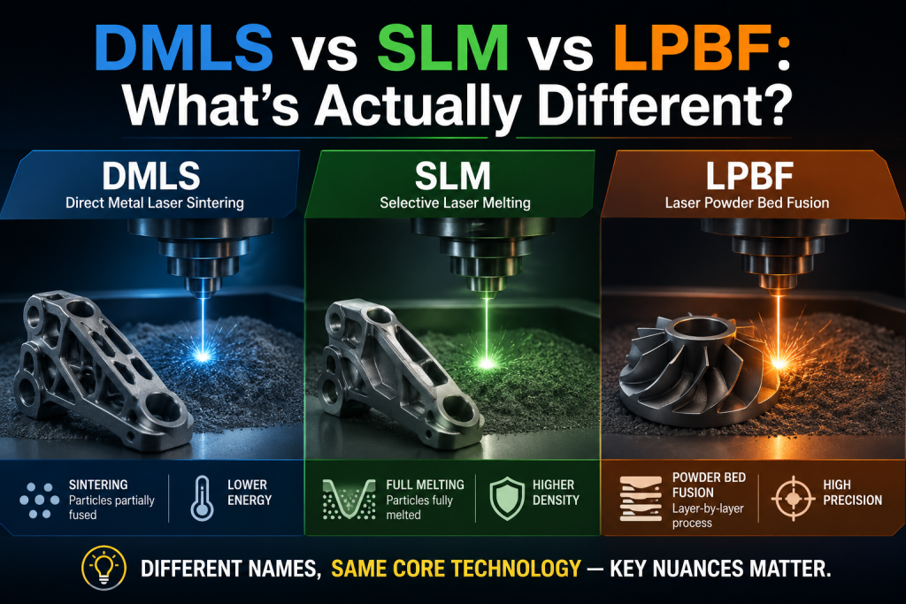 DMLS vs SLM vs LPBF