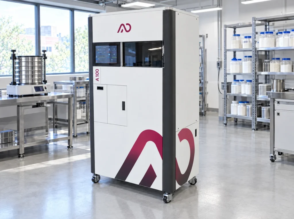 AO Metal A100 large-plate LPBF metal 3D printer in an R&D lab