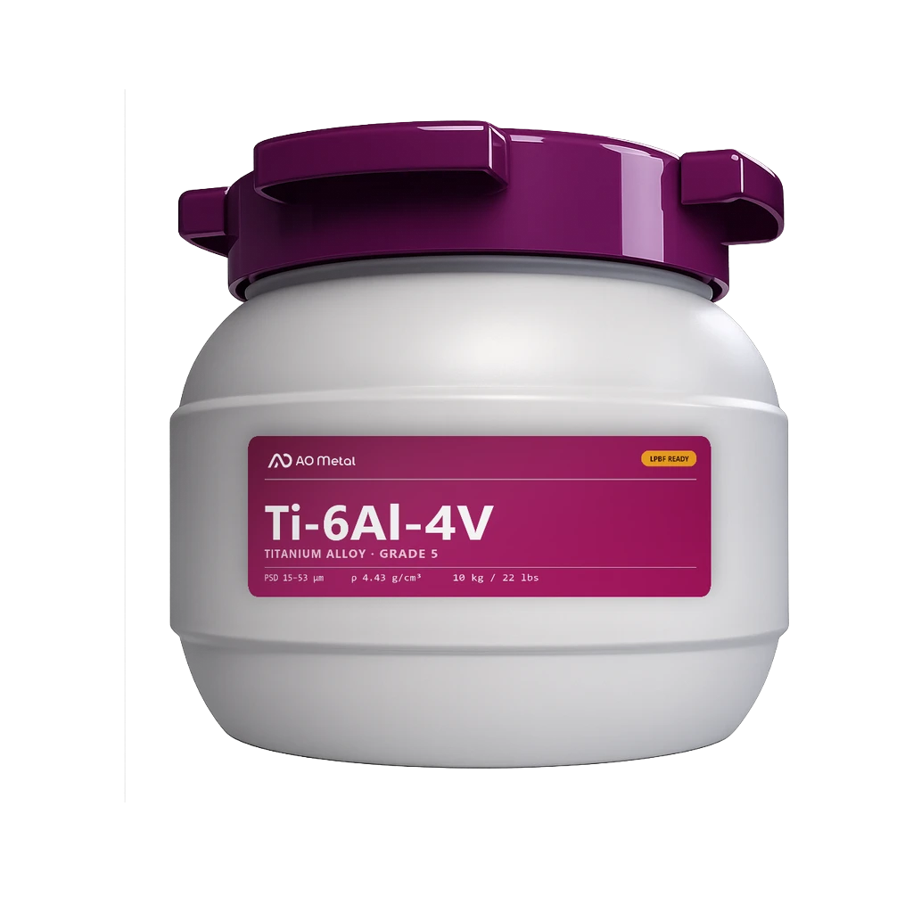 A-Powder Ti-6Al-4V Grade 5 metal powder, 10 kg container